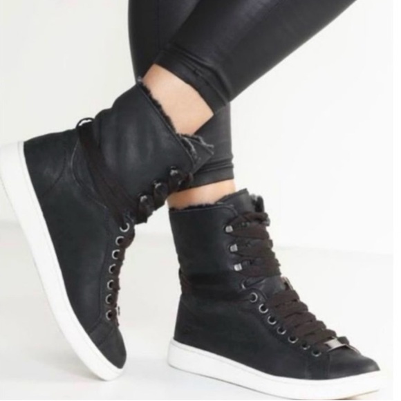 UGG Starlyn Sherling High-Top Lace - Up Sneakers Sz 7